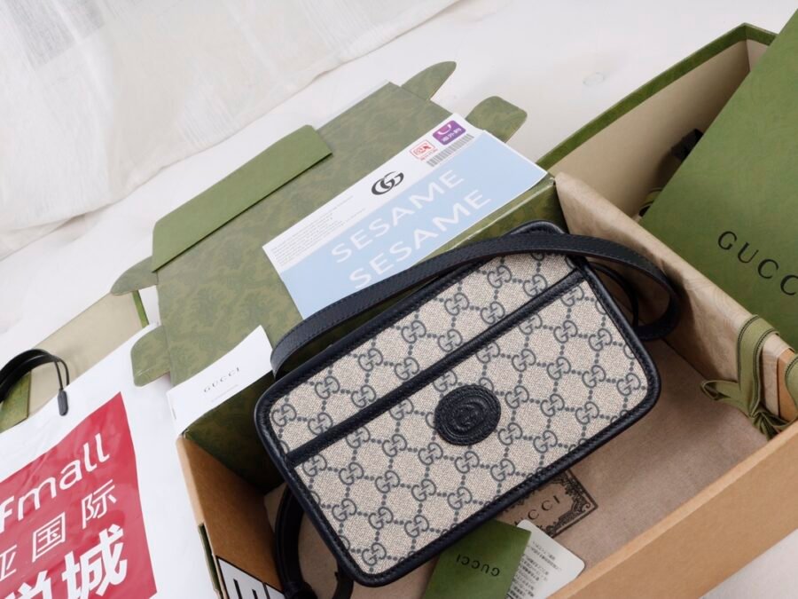 Black GG Supreme canvas bag -7711671 - Image 2