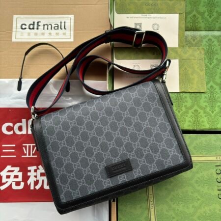 Black GG Supreme canvas bag -771167
